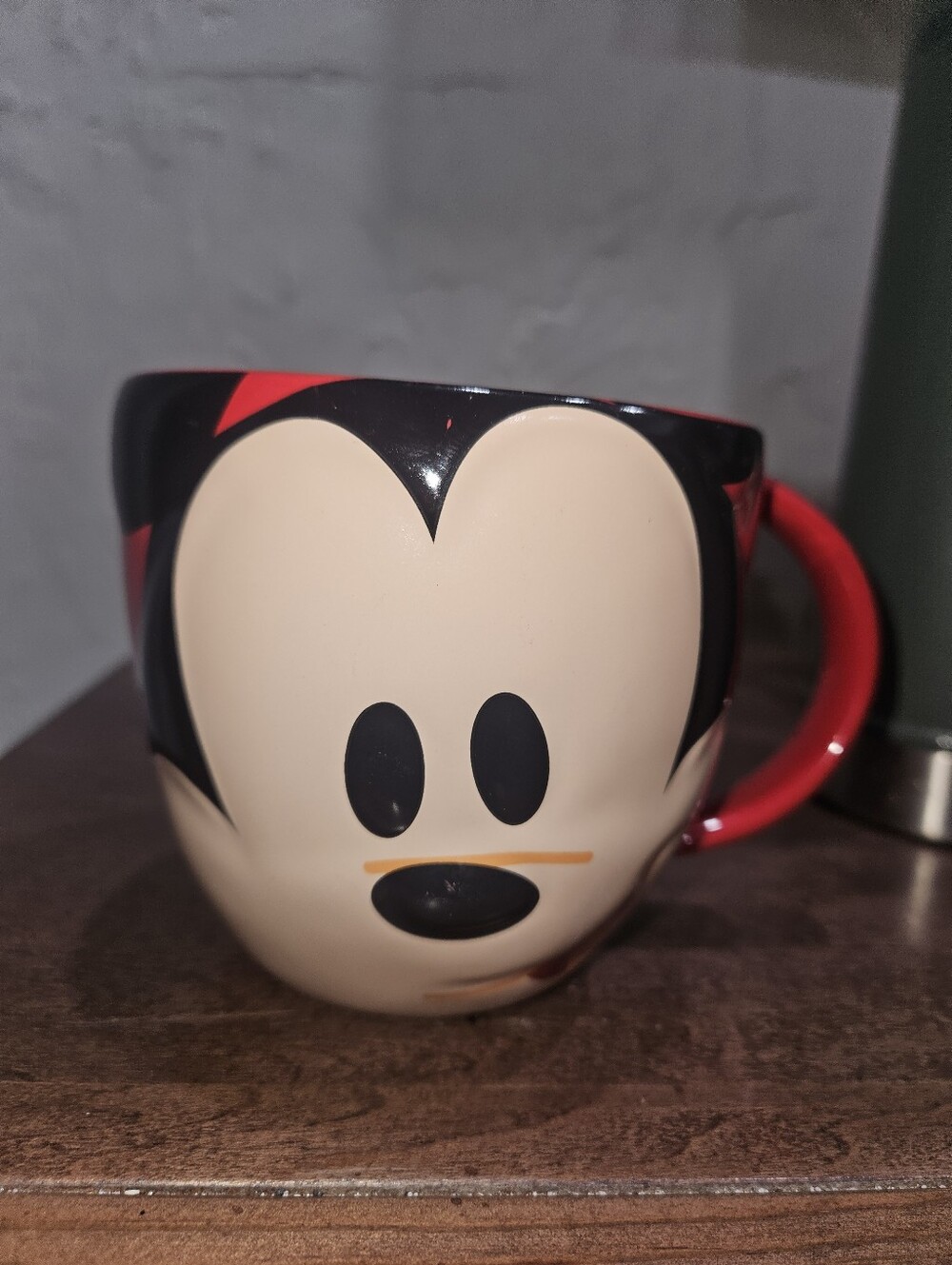 Disney Red and Black Mickey Mouse Face Ceramic Mug